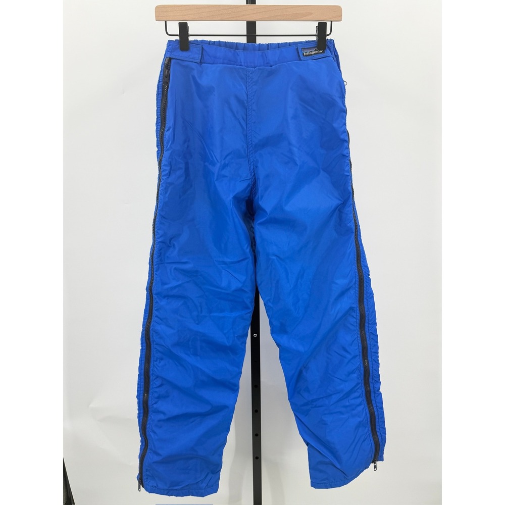 Vintage Patagonia Fleece Lined Full Zip Pants Mens Small Blue Nylon Snow Hiking‎